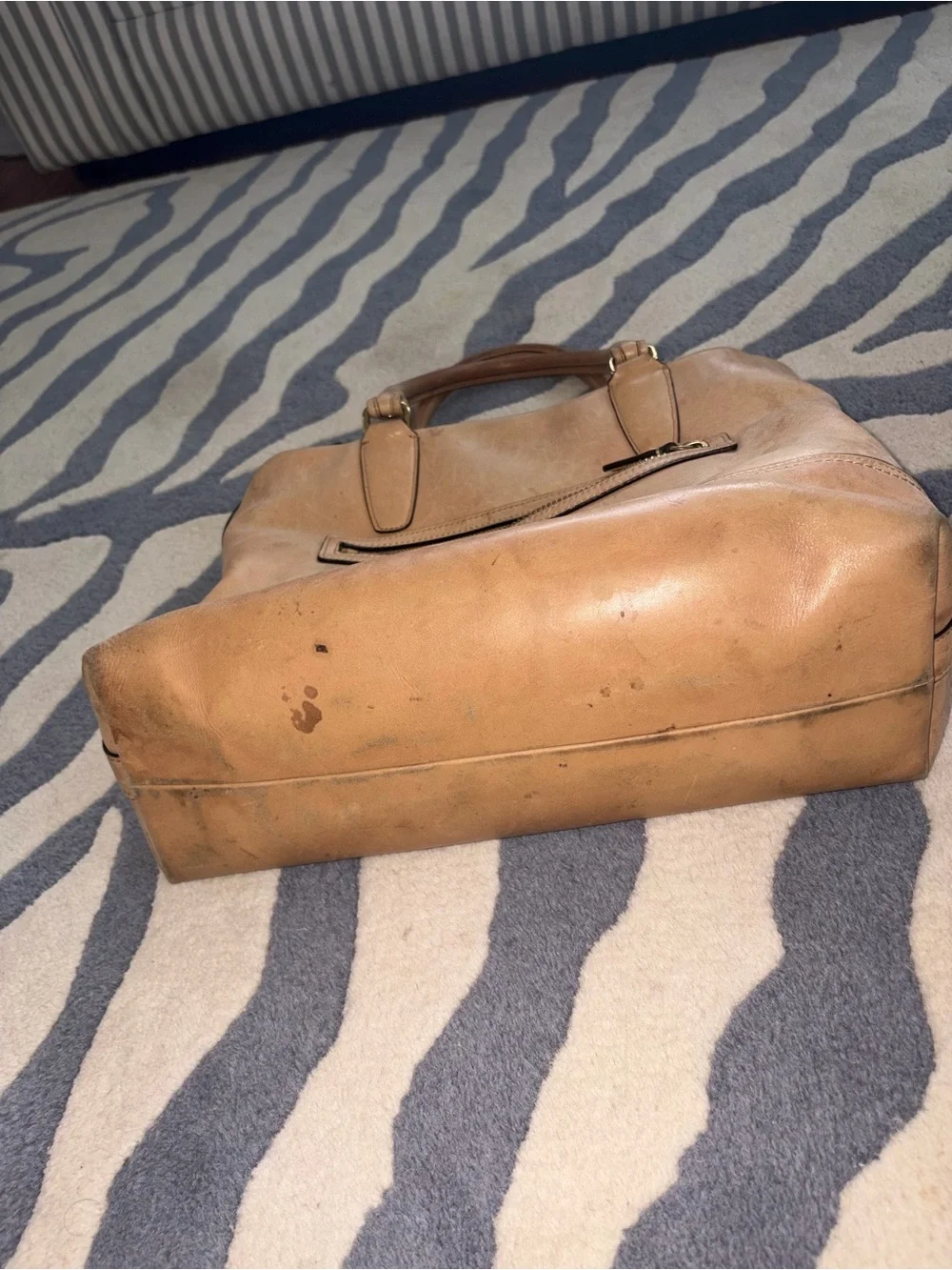 Coach Tan Leather Satchel with Tassels